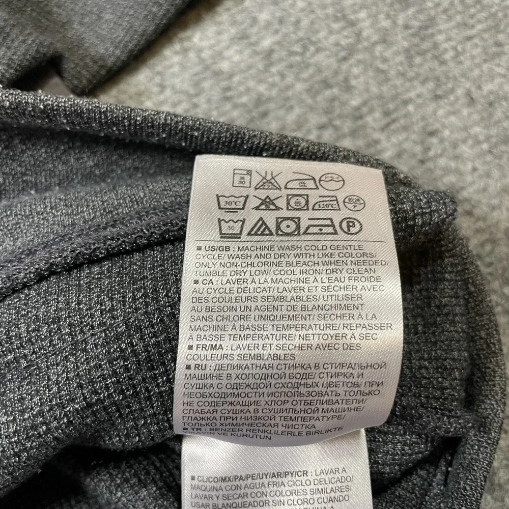 Banana Republic Full-Zip Hoodie Mens XLarge Gray Patch Pockets Mixed Fabrics